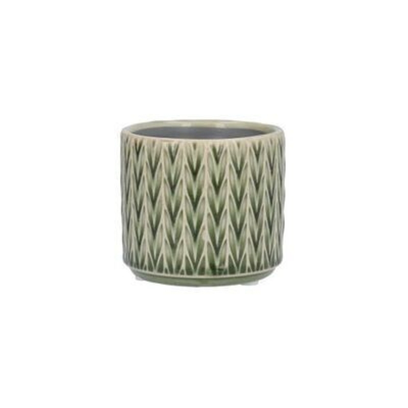 Green Staghorn Ceramic Mini Pot Cover By Gisela Graham